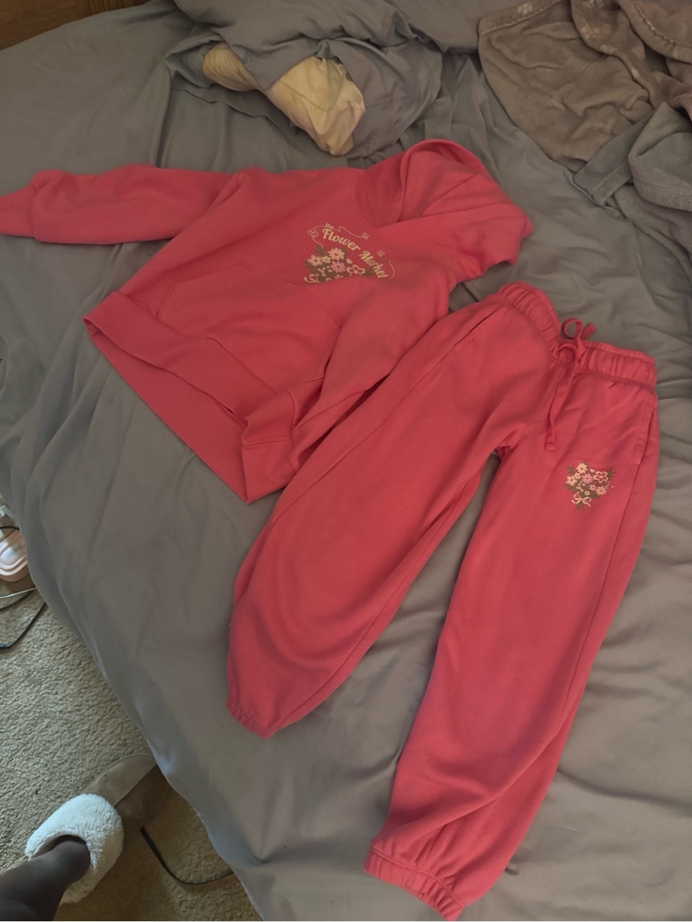 wonder nation Pink Floral Hoodie & Jogger Set